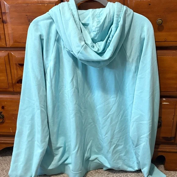 Nike Aqua Blue Hooded Crew Neck Sweater - Picture 2 of 4